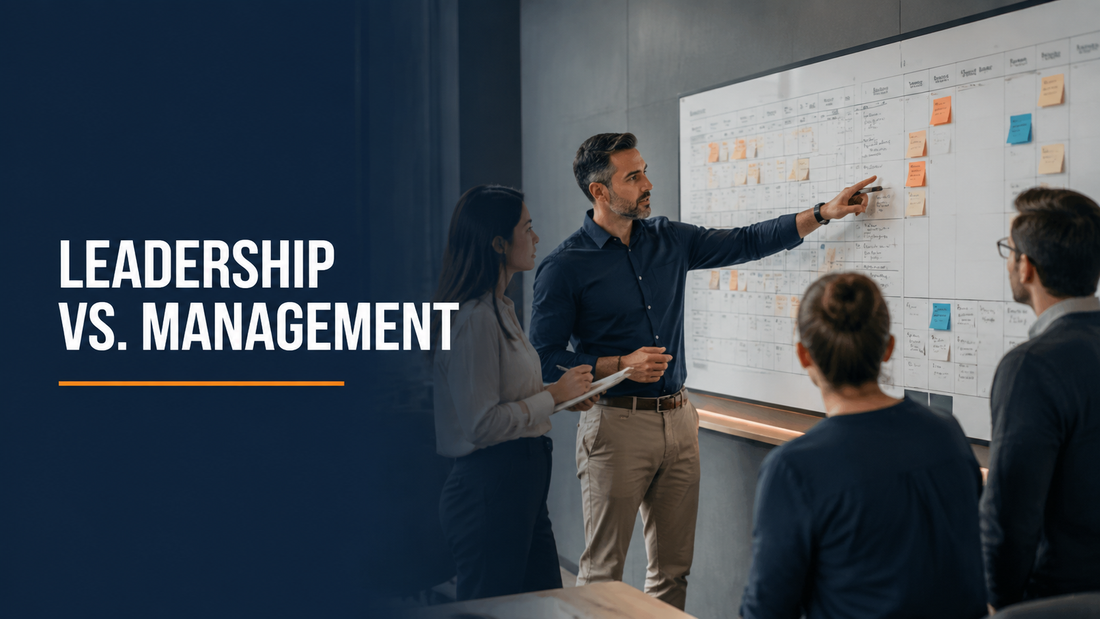 Leader balancing people leadership with organized management